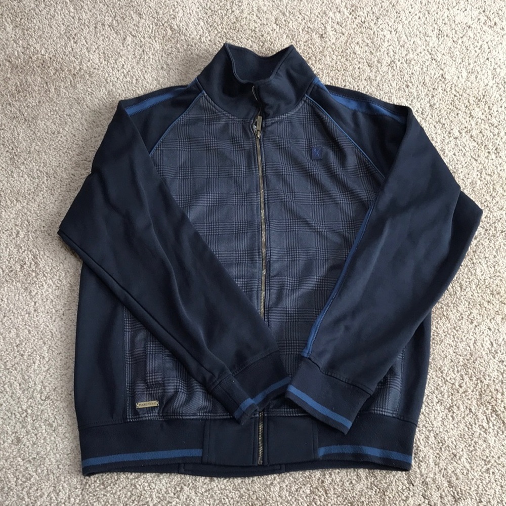 Marc Ecko cut sew large black combo mens zippered jacket.